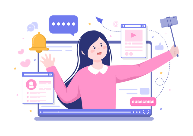 content creator recording video illustration svg download png 3605632